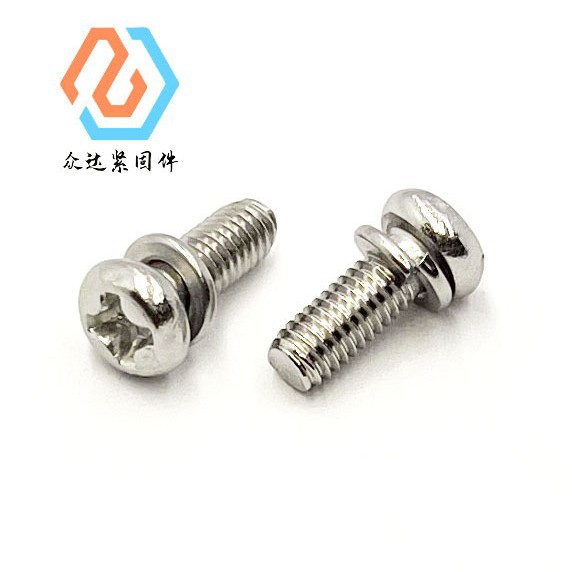 304/316不锈钢9074.3盘头十字弹垫二组合螺丝螺钉自带弹垫M1.6-M8