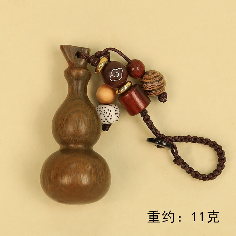 檀木葫芦钥匙扣挂链木质葫芦吊坠血檀手把件配饰挂件文玩实木无漆|undefined