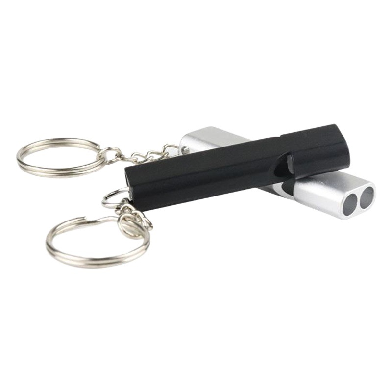 Amazon Explosions Flat Metal Dual Frequency Survival Whistle Double Tube High Frequency Metal Outdoor Survival Whistle