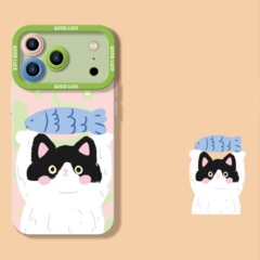 小鱼猫咪适用苹果17手机壳iphone16新款pro可爱15卡通max女14
