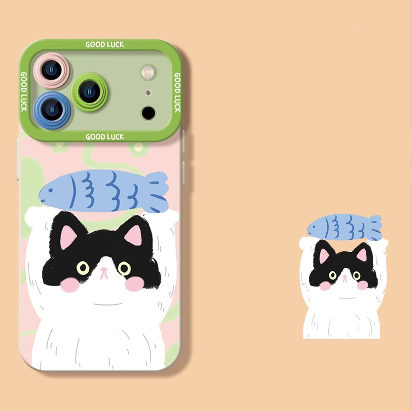 小鱼猫咪适用苹果17手机壳iphone16新款pro可爱15卡通max女14|undefined