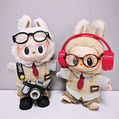 Labubu子供服一/二/三世代15cm17cm布布服ヘッドホンカメラセットlabubuv 3娃