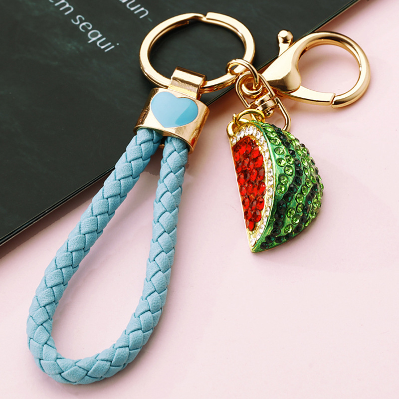 Watermelon Pattern Unisex Gender Pastoral Style Pastoral Watermelon Zinc Alloy Unisex Bag Pendant Keychain