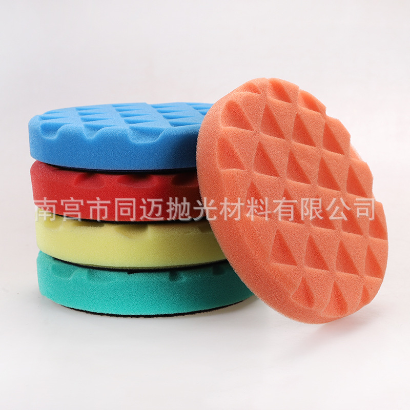 自粘式RODA直心偏心震抛机钻石三角海绵盘抛光轮镜面还原漆面修复