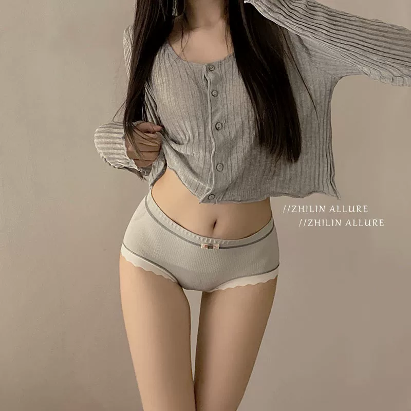 Японское нижнее белье, мягкие милые брюки, средняя посадка, акцент на бёдрах