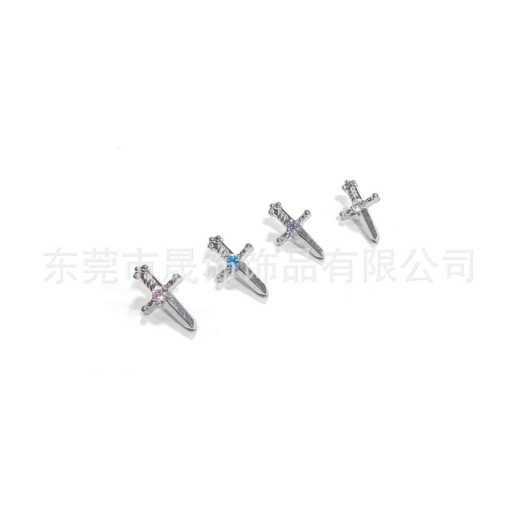 F136 Titanium Alloy 单 Diamond 宝剑 Ear Stud Studded 5A Cubic Zirconia Helix Cartilage Stud G23 Titanium Internal Thread Labret Stud Piercing Jewelry
