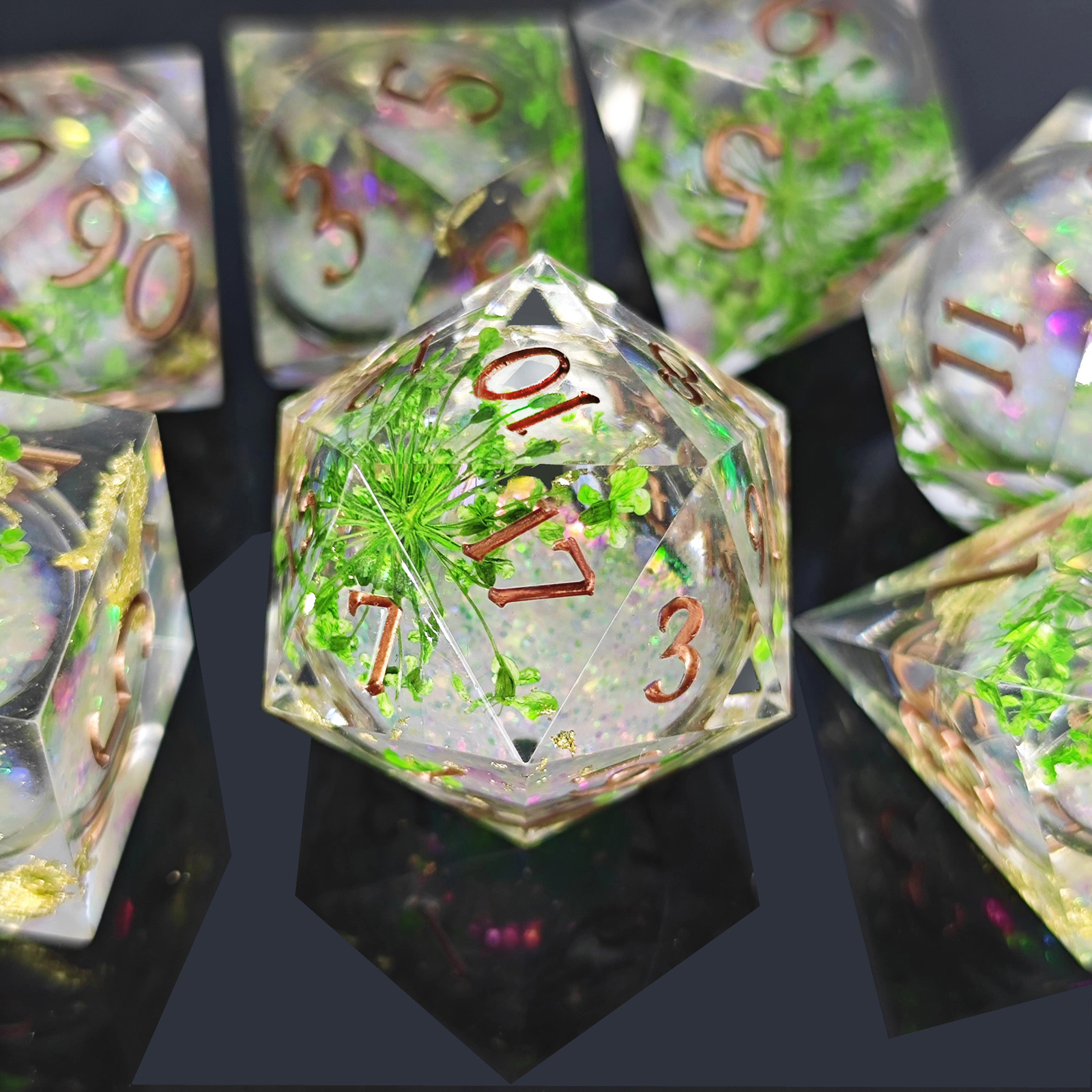 Cross -border resin running sand dice liquid role plays DND dragon and dungeon TRPG running group polyhedrine D