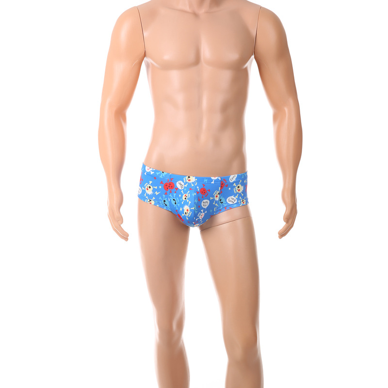 Foreign Trade European and American Halloween Personalized Printed Skull Men's Boxer Briefs Sexy and Interesting U-Convex Bag Shorts