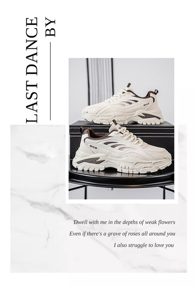 Giày thể thao nam đế dày kiểu sneaker lưới thoáng khí, buộc dây, gót thấp 1–3 cm — Bánh bao gạo W5033, W5033 màu đen, W5033 trắng xanh lục chi tiết 9