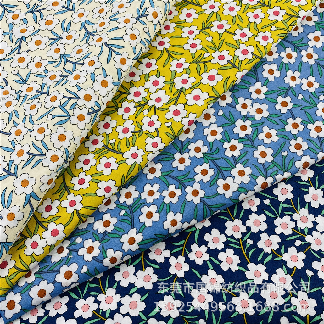 田园风小清新印花布 60支仿天丝印小碎花 衬衣连衣裙服装面料