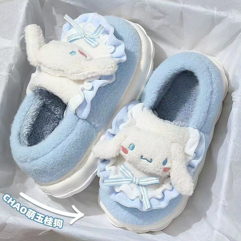 Hello Kitty, тапочки, зимние, милые, сохраняют тепло, нескользящая обувь для дома на платформе, мягкие