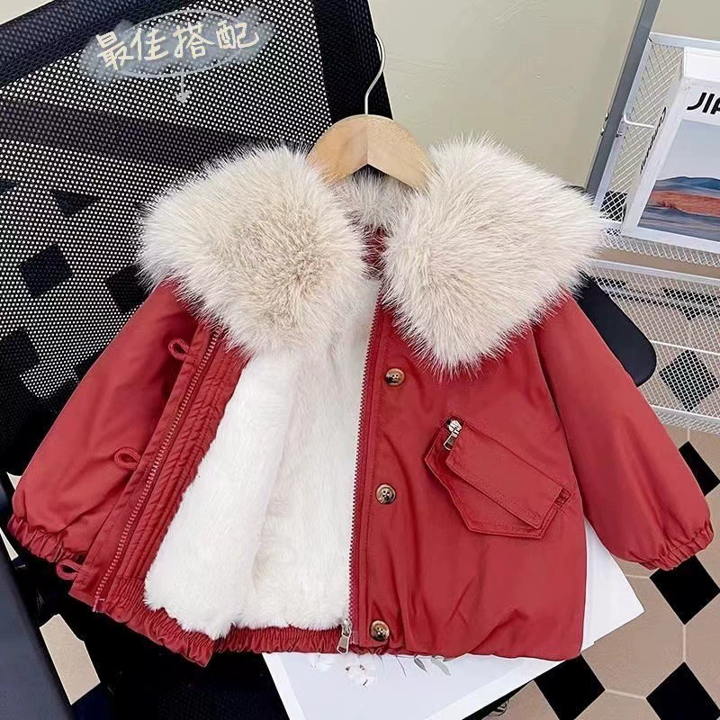 Зимняя детская теплая пуховая куртка для девочек, западный стиль