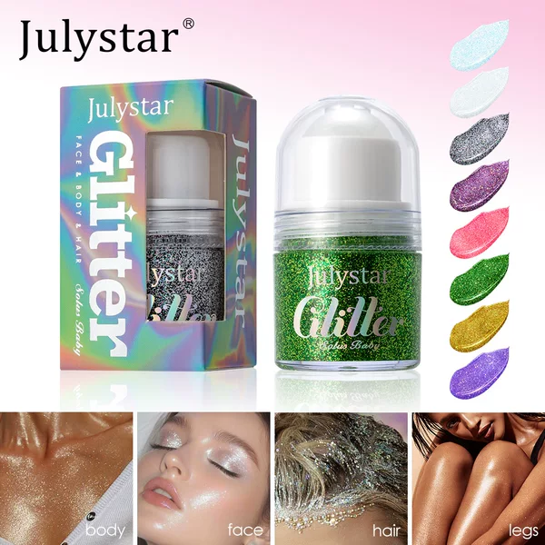 Full Support Popular 8-Color Roller Ball Sequin Gel Eye Shadow Pink Body Face Glitter Flash Makeup Stage Party