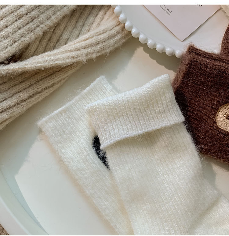 2PCS Wool socks for women in autumn winter, medium length stockings with plush thick pile stockings, ins. Tidal and_voghion.com
