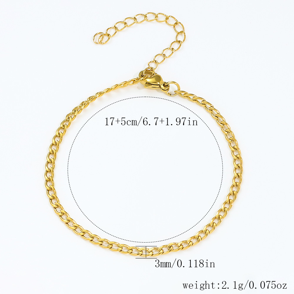 골드 [3.0 쿠바 체인] 17+5cm