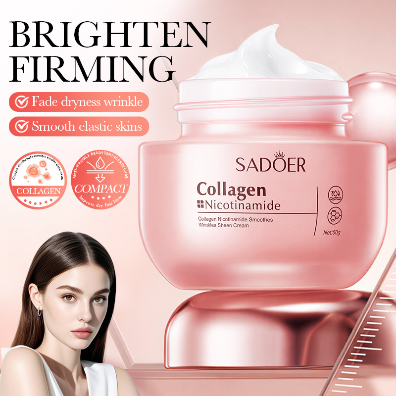 Cross-Border Facial Cream Sadoer Collagen Niacinamide Anti-Wrinkle Brightening Cream Moisturizing and Hydrating Facial Cream Foreign Trade Wholesale