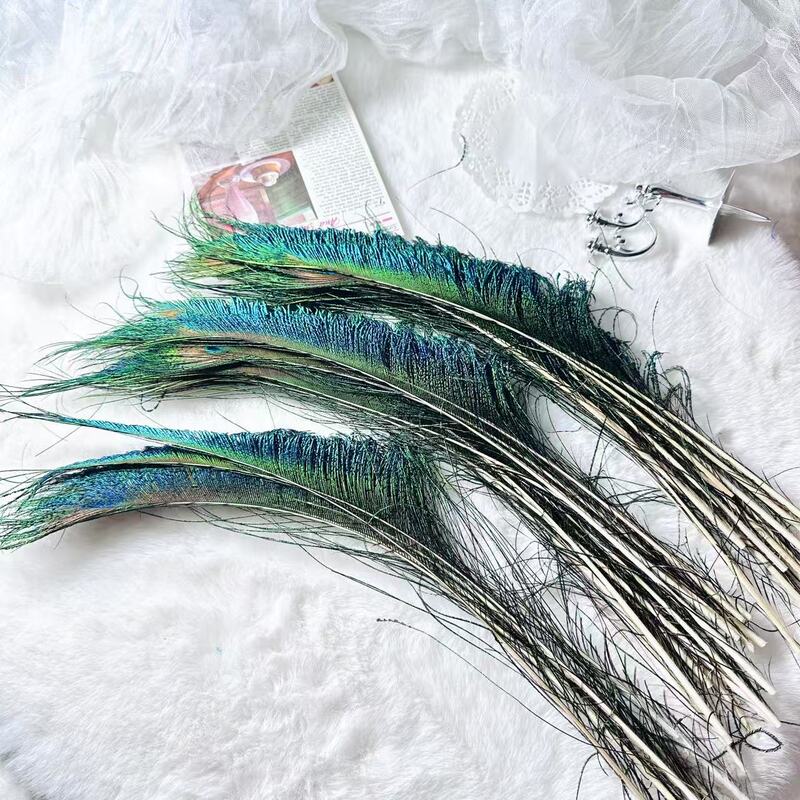 Cross-border in stock supply peacock feather feather 30-40cm stage performance clothing materials DIY home decoration