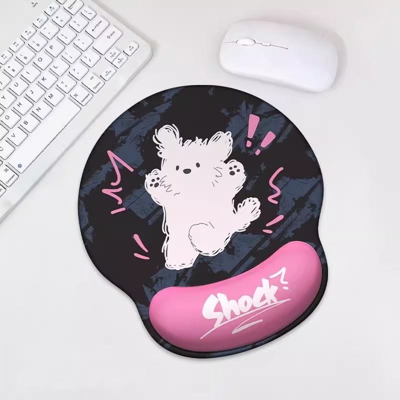 겁먹은 강아지-핑크 [손목마우스패드]