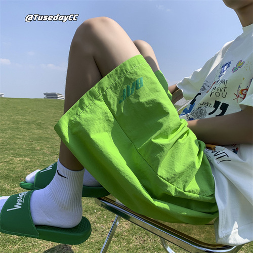 Dopamine-style Summer Thin American Vintage Streetwear Tech-Inspired Cropped Pants, Plus-Size Cargo Casual Shorts—Trendy