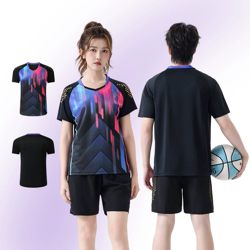 Set for men and women for table tennis, sports suit, quick dry football uniform for training, with short sleeve