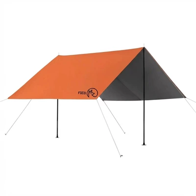 Avtomobil yan çətirləri – Outdoor Sunshade Square Canopy 210D Silver-Coated - orange-300300