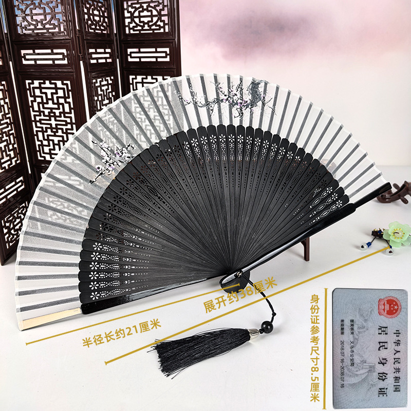 Ventilador antiguo ventilador plegable de verano chino chino cheongsam ventilador plegable de bambú artesanía ventilador pequeño ventilador de baile ventilador image 53