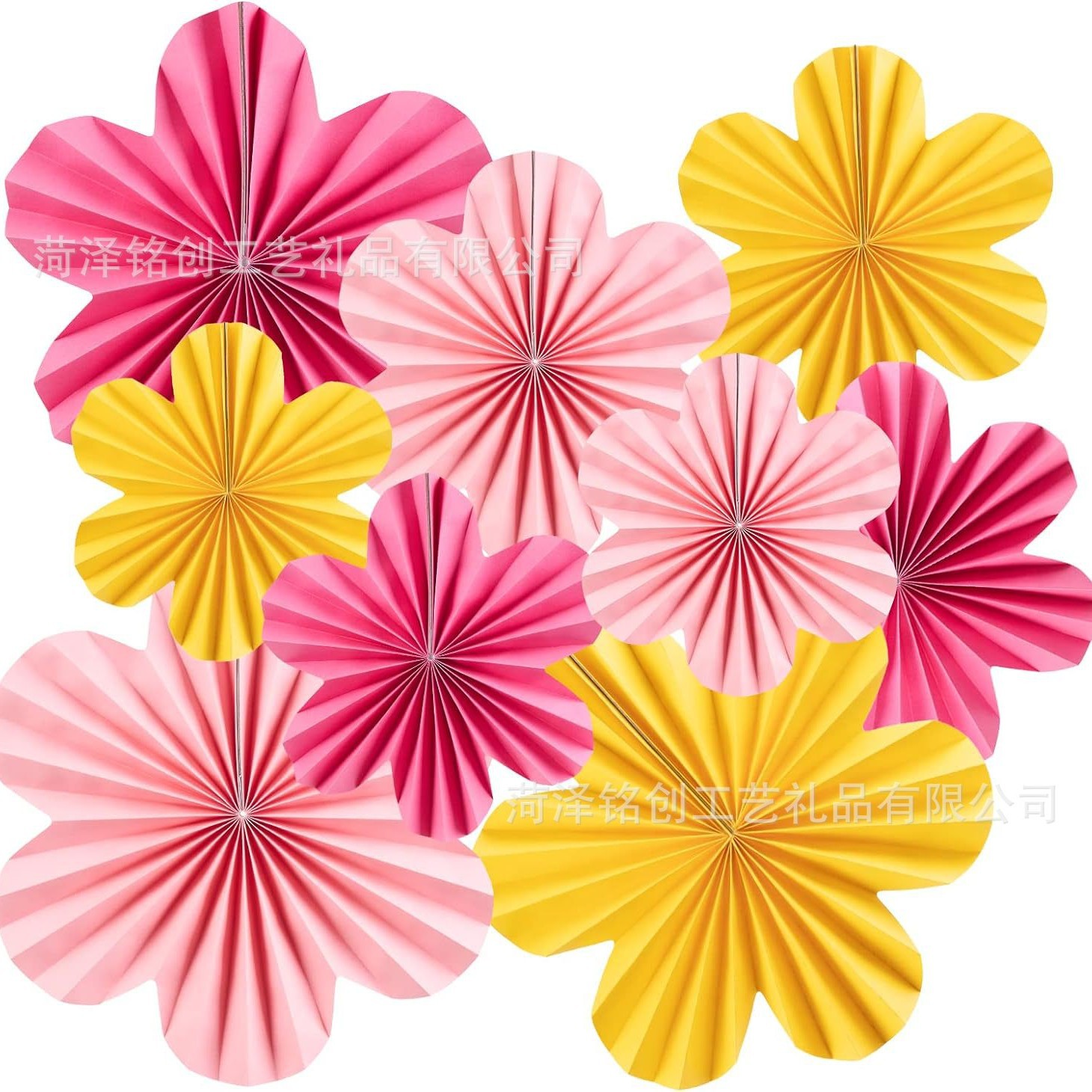 Fan de papel en el lugar decoración de flores de bodas decoración de fondo de fiesta de cumpleaños colgante de flores de ventilador de papel sensación de atmósfera props