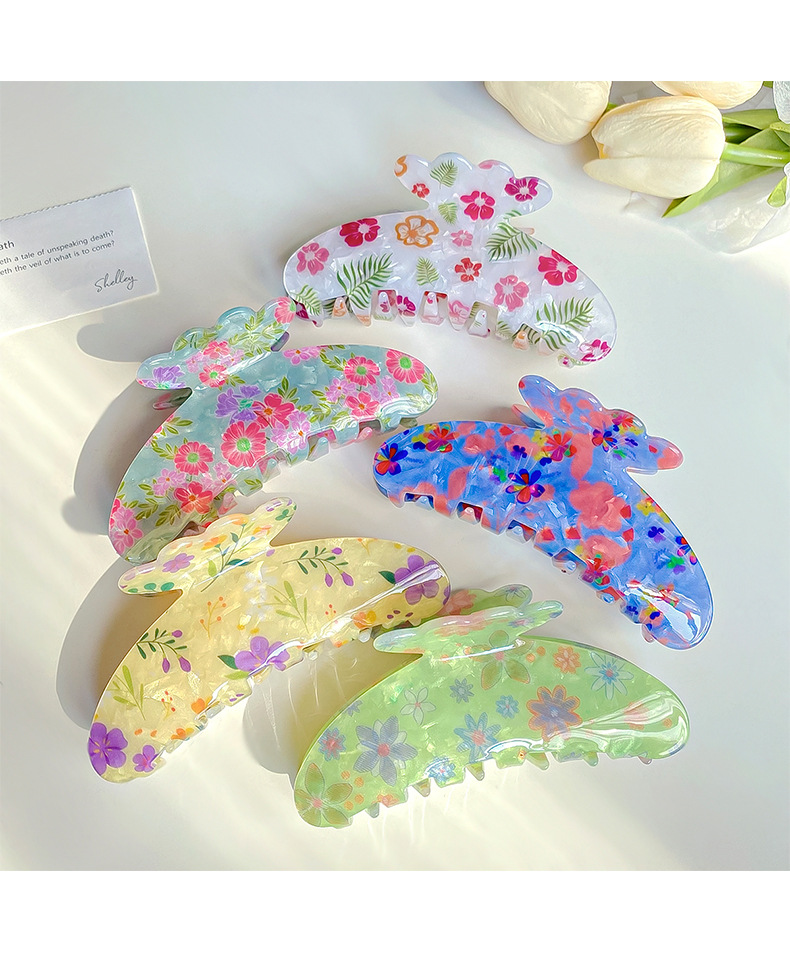 Women's Gender Sweet Women's Printing Colorful Fish Acrylic Hair Clip Hair Claws