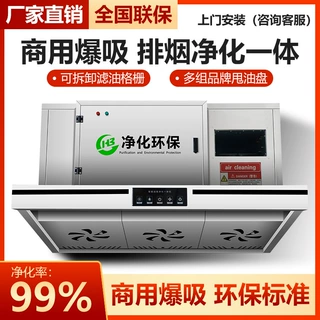 油烟净化器一体 商用抽油烟机环保厨房大吸力烟罩餐饮低空排定制