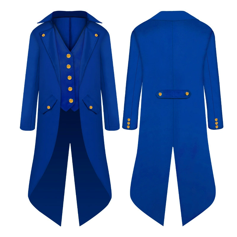 漫兴晨 2022 new European and American men's medieval retro clothing children's medium long punk retro tail clothes
