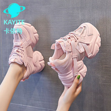 卡依特厚底老爹鞋女2025夏季新款网面透气轻便ins百搭休闲运动鞋