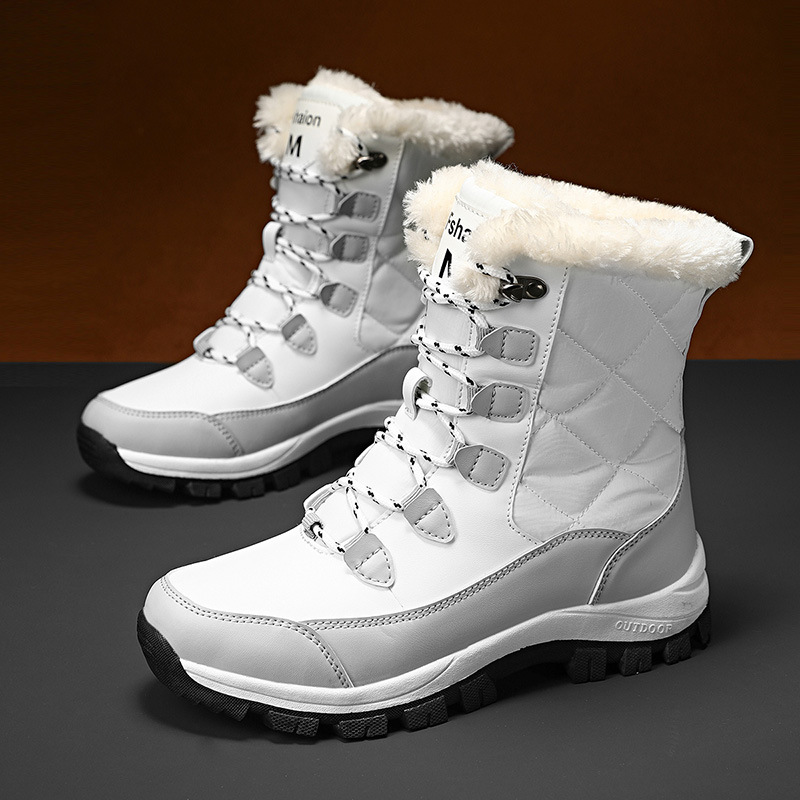Fábrica directa de calentamiento transfronterizo de botas de algodón botas de nieve de mujer de invierno más grueso