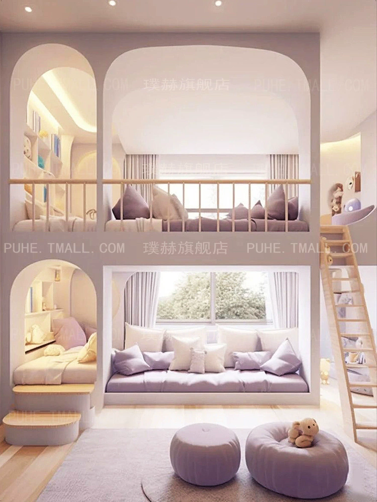 Детская комната, современная простая кровать из массива дерева с высокой и низкой спинкой, креативный дизайн, кровать-домик на дереве, двухъярусная кровать