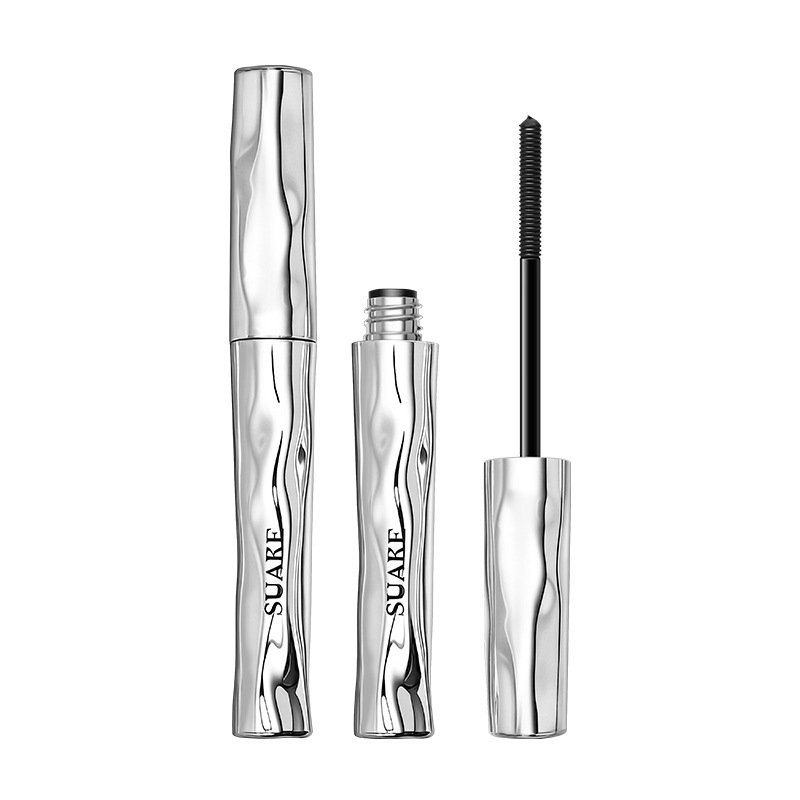 Thickening Mascara in Silver Tube, Waterproof, Long-Lasting, Not Easy to Smudge or Come Off, Lengthening, Suitable for Beginners