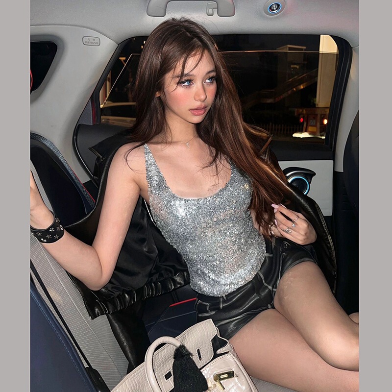 2026 Cross-Border European and American Style Spring/Summer New Women's Clothing Solid Color Slim Fit Fashionable U-Neck Strap Sexy Backless Tank Top for Women 2026 Cross-Border European and American Style Spring/Summer New Women's Clothing Solid Color Slim Fit Fashionable U-Neck Strap Sexy Backless Tank Top for Women