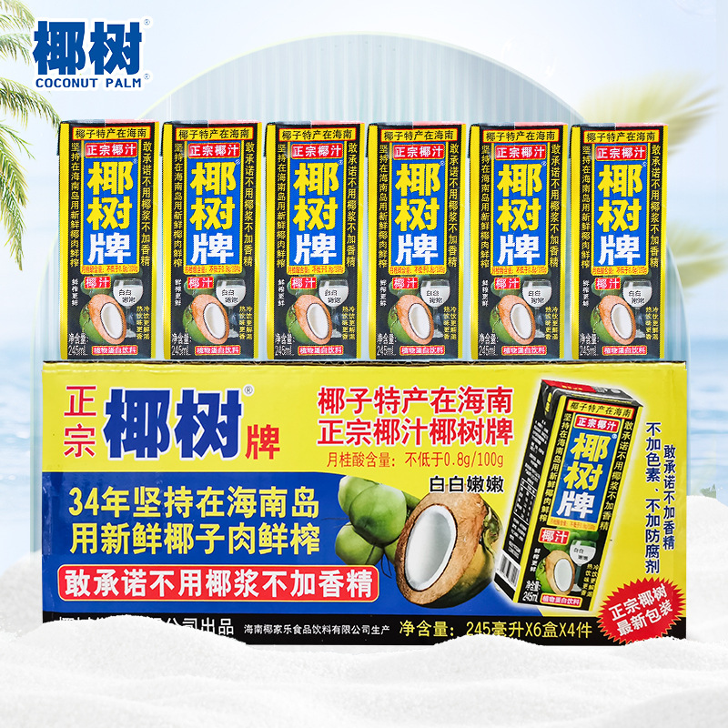 Hainan Specialty Coconuts Water Plant Protein Beverage for Wedding Banquet, CocoTree Brand, 245ml*24 Carton Pack