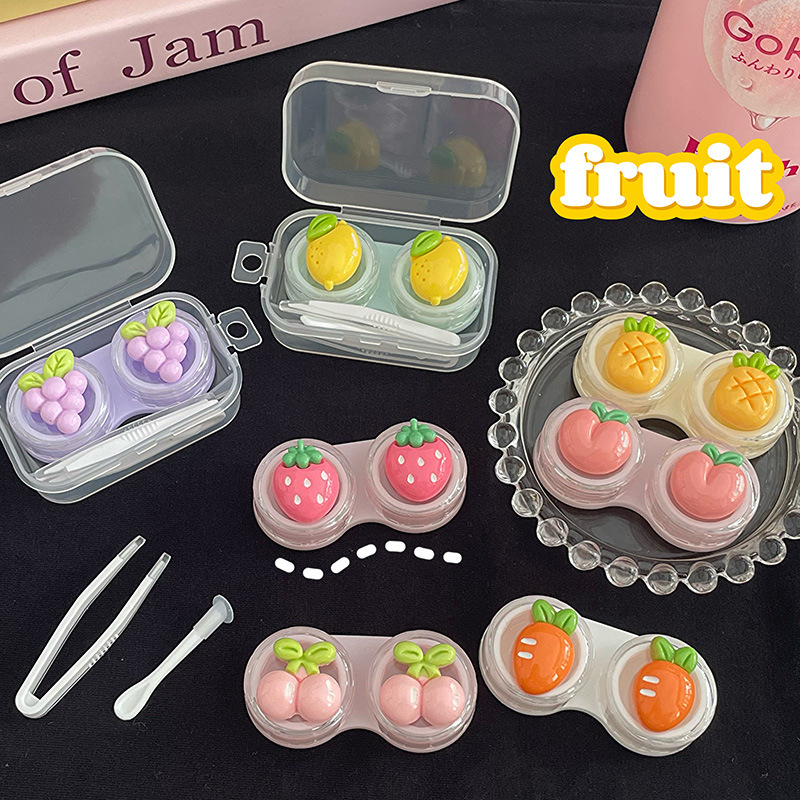 Beauty pupil box cute bright surface small fruit a pair of contact lenses couple box physical store can be sold