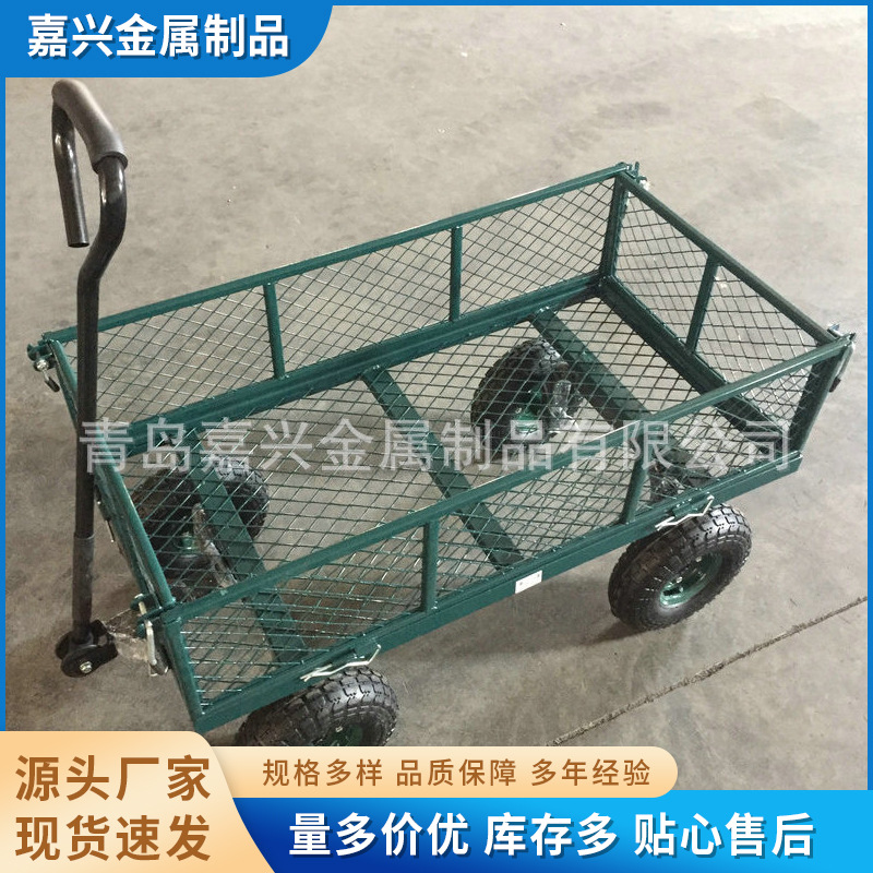 线网推车 两层网车静音线网 网格板推车 花园加高大青岛网车厂家