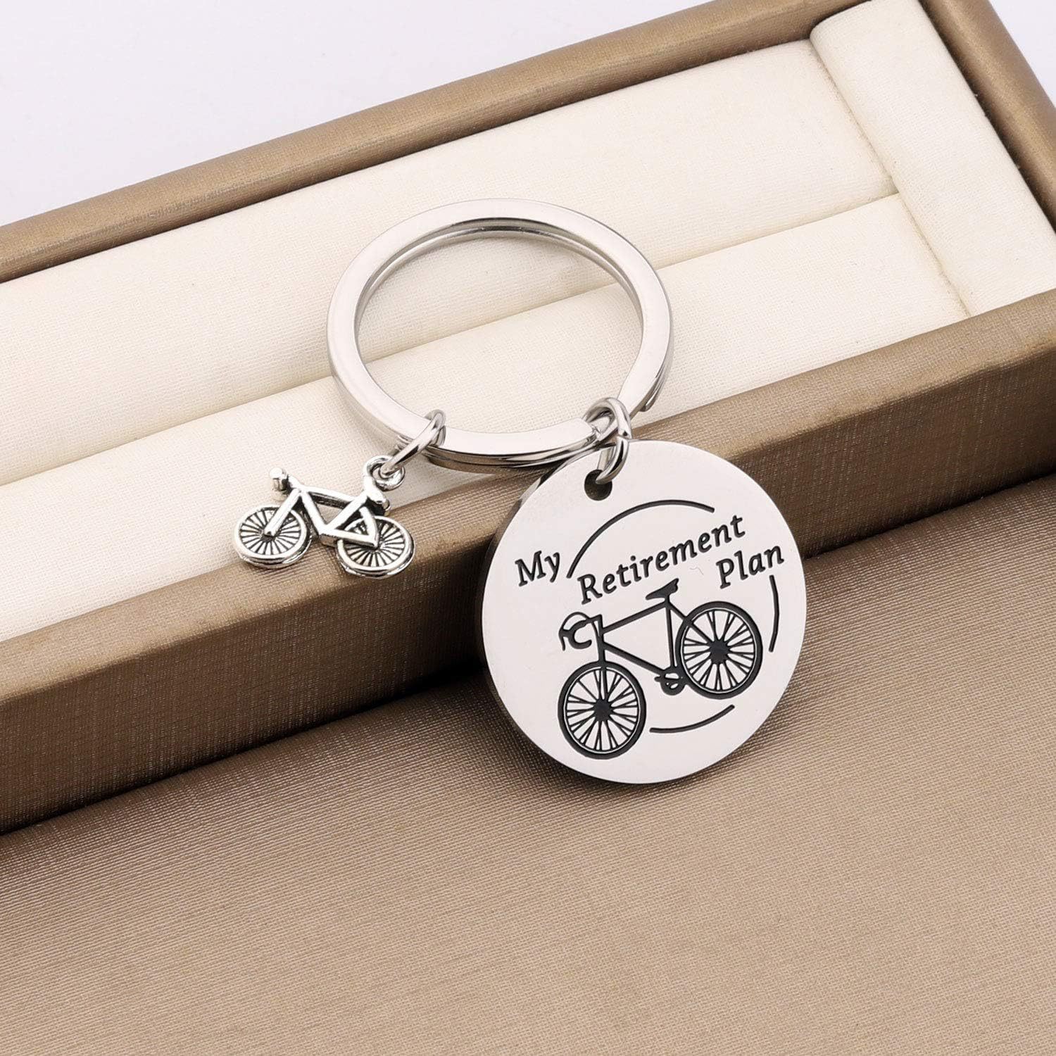 Retirement Bicycle Plan 钥匙链-银-