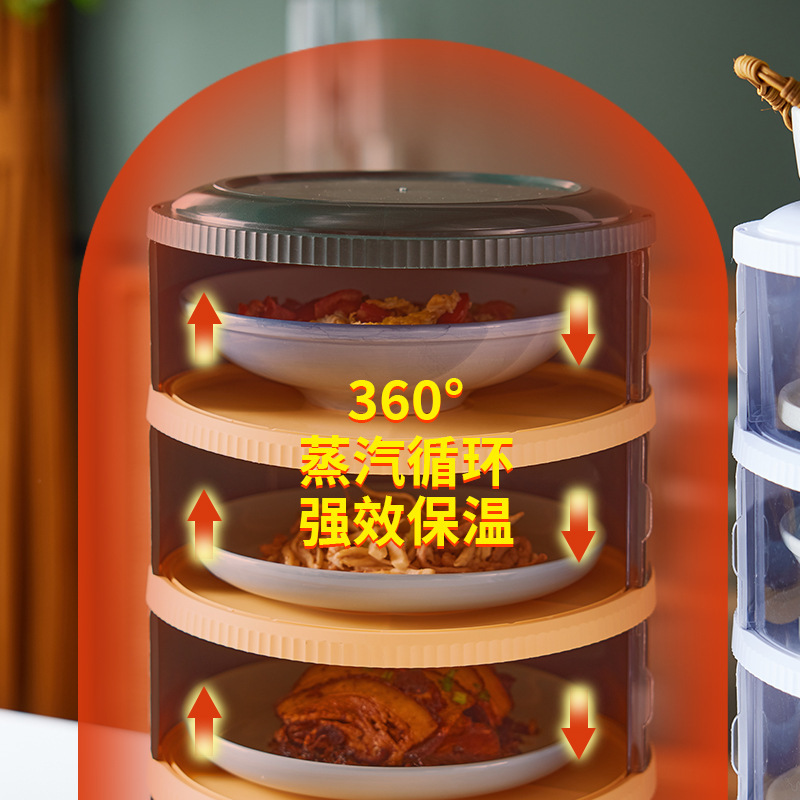 プラスチック料理カバー夏家庭用神器残菜多層収納棚防塵ハエ防止食卓フード保温カバー|undefined