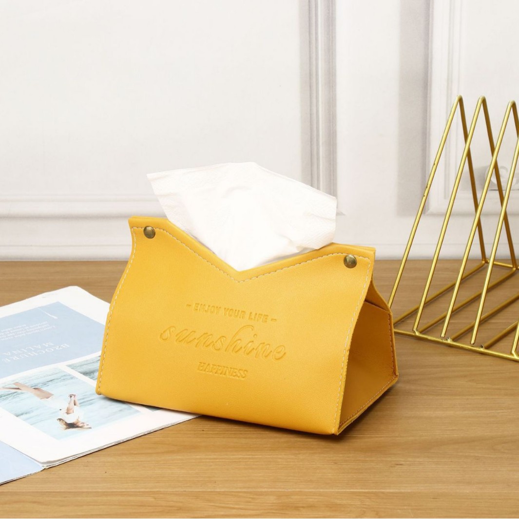 Caja de pañuelos de cuero al por mayor, sala de estar para el hogar, dormitorio de hotel, caja de papel impresa de moda simple creativa, se puede agregar logotipo