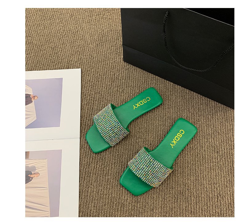 Water Diamond for Women's Outwear 2024 Summer New Fashion, Casual, Comfortable French Small Fragrant Cool Slippers_voghion.com