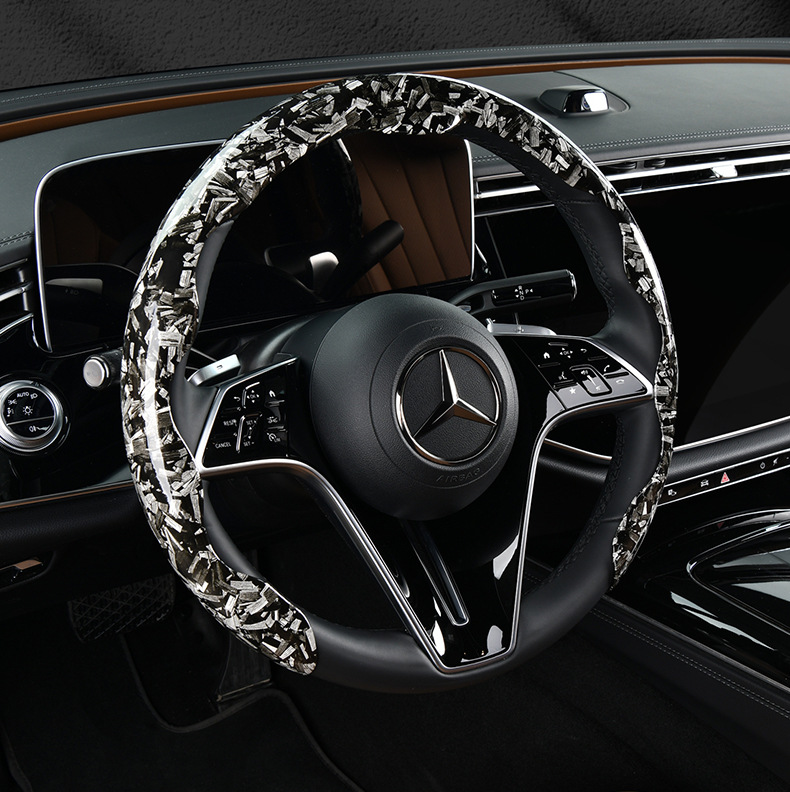 2025 new 5D headband forged carbon maple pattern card type car steering wheel cover factory direct sales of a generation of hair