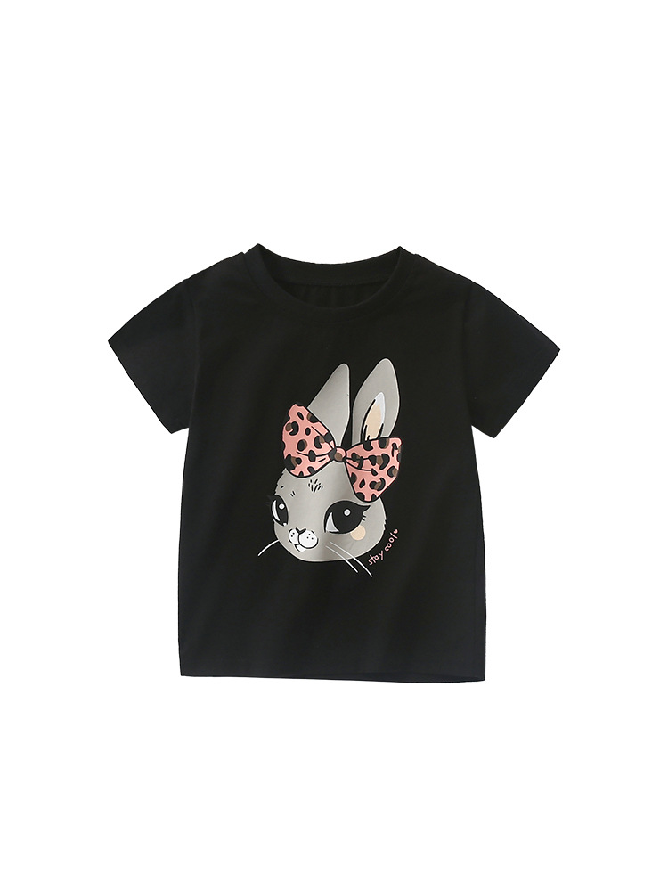 Cross-border malwee camiseta de cuello redondo de niñas, ropa de verano, nueva camiseta de manga corta de niñas lindas, camiseta de niños europeos y estadounidenses.