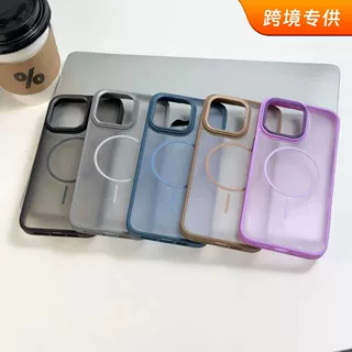 钻纹肤感苹果iPhone16简约跨境13Pro手机壳抗指纹皮革磁吸11case