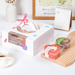 蛋糕卷包裝盒日式盒切片透明盒子切塊打包盒夢龍捲單個包裝吸塑盒