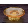 22cm round lotus (glazed yellow)