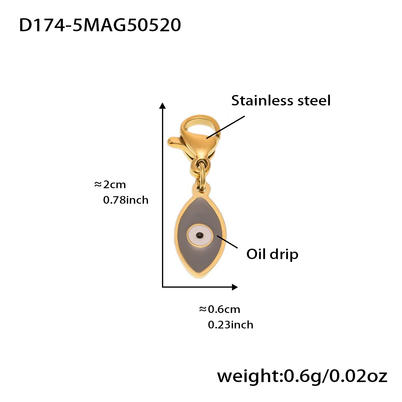 D174-5 황금 악마의 눈 펜던트 2개