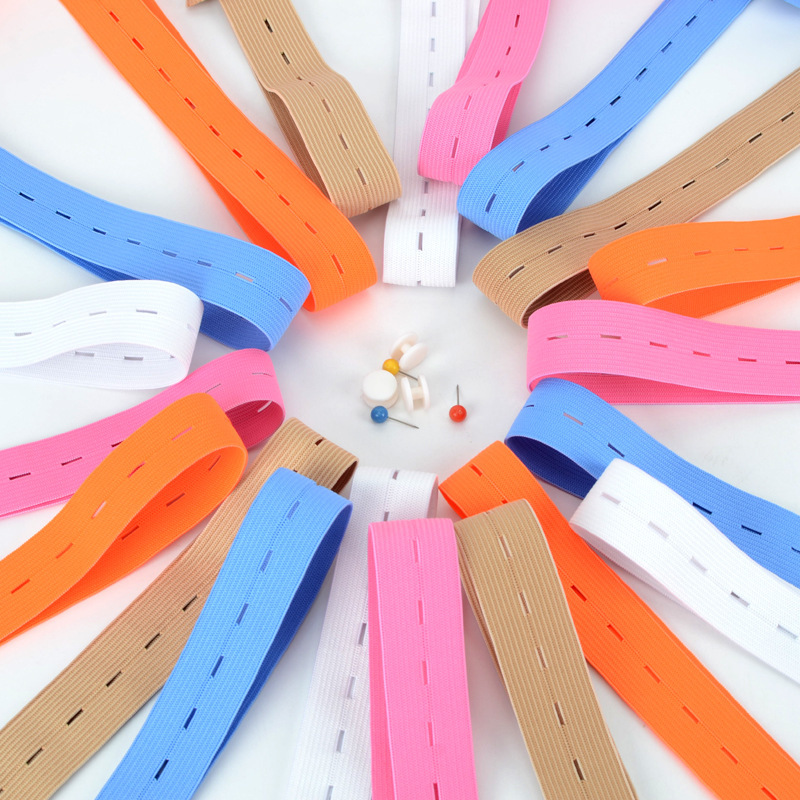 Buttonhole Elastic Band Adjustable Hole Elastic Band Maternity Belt Button Adjustment Black and White Elastic Waist Strap