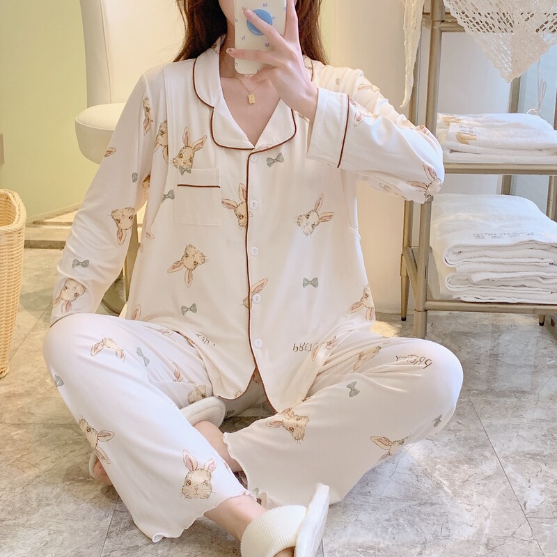 A variety of lapel spring and summer mo generation pregnant women to give birth month clothes postpartum lactation clothes pajamas autumn adjustable suit
